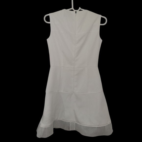 Miri Couture White Bridal Sheath Mini Dress Size Small Wedding Bridal Shower - Picture 2 of 10